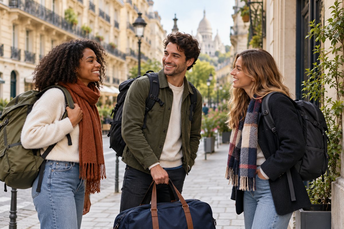 Voyageurs réunis avant un trajet partagé